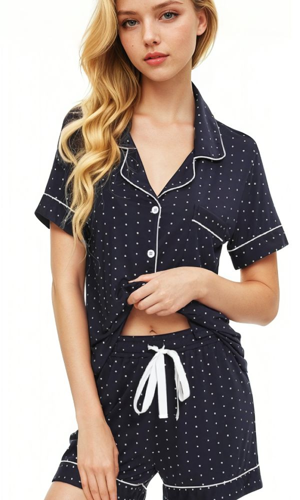 NAVY DOT SILKY SOFT BAMBOO BOXER SET -ARRIVING SOON!