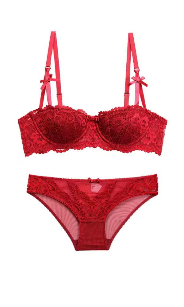 ROMANCE LIPSTICK RED LINGERIE SET