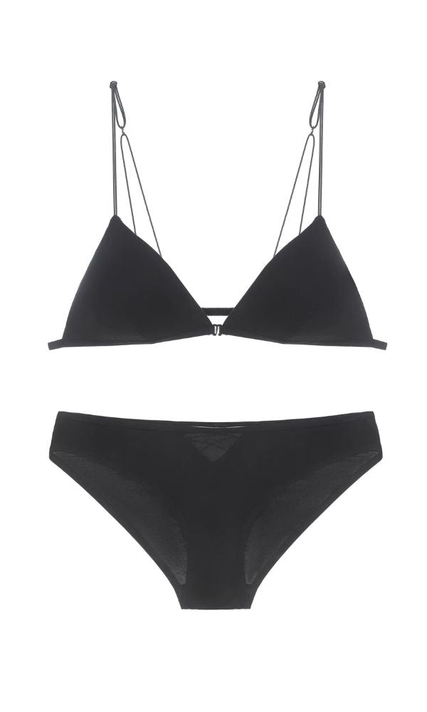 BLACK MICRO LINGERIE SET