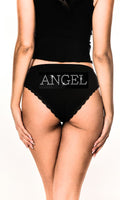 ANGEL BLACK DIAMANTE HI CUT BRIEF