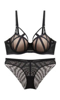 BLACK BURLESQUE LINGERIE SET