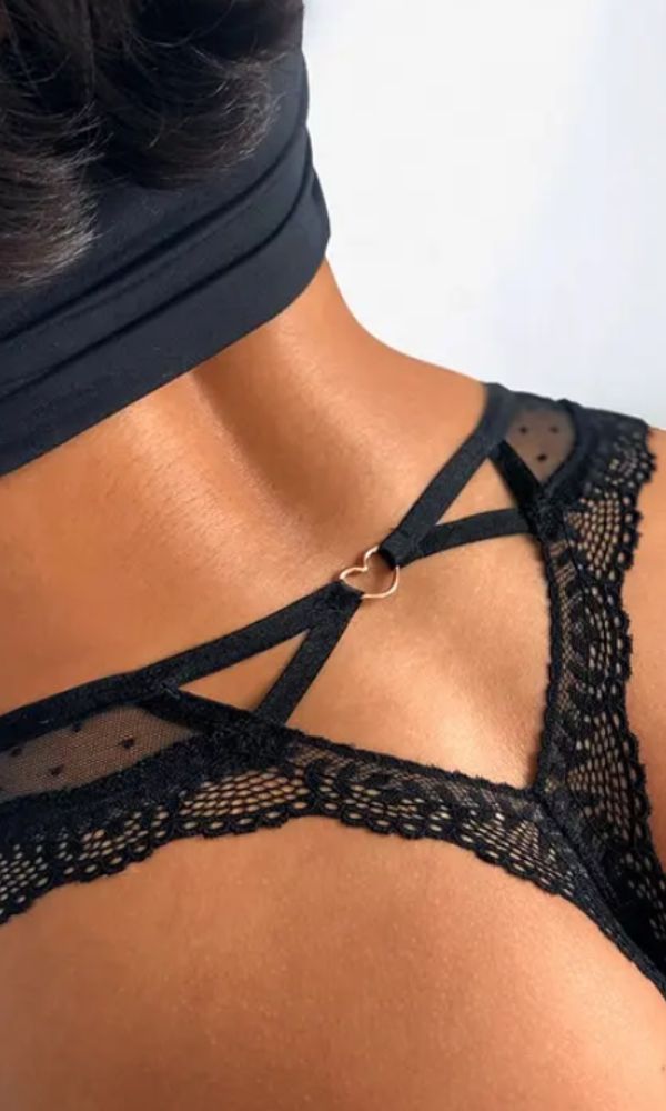 BLACK SWEETHEART SOFT MESH FRENCH G