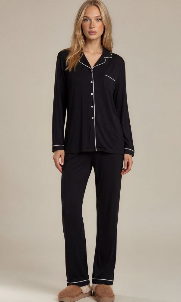 BLACK BAMBOO CLASSIC PJ SET