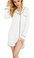 CLASSIC WHITE BAMBOO PJ SHIRT