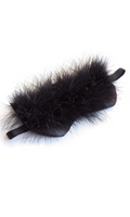 MANHATTAN BLACK MARABOU SATEEN SLEEP MASK