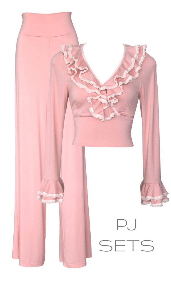 PARIS RUFFLES BLUSH PJ SET - EXCLUSIVE EDIT COMING SOON!
