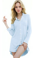 POWDER BLUE BAMBOO PJ SHIRT