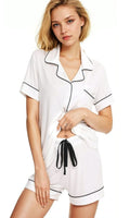WHITE BAMBOO BOXER PJ SET