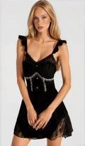 FIFI BLACK VELVET BABYDOLL