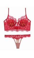 LIPSTICK RED EYELASH LACE SET